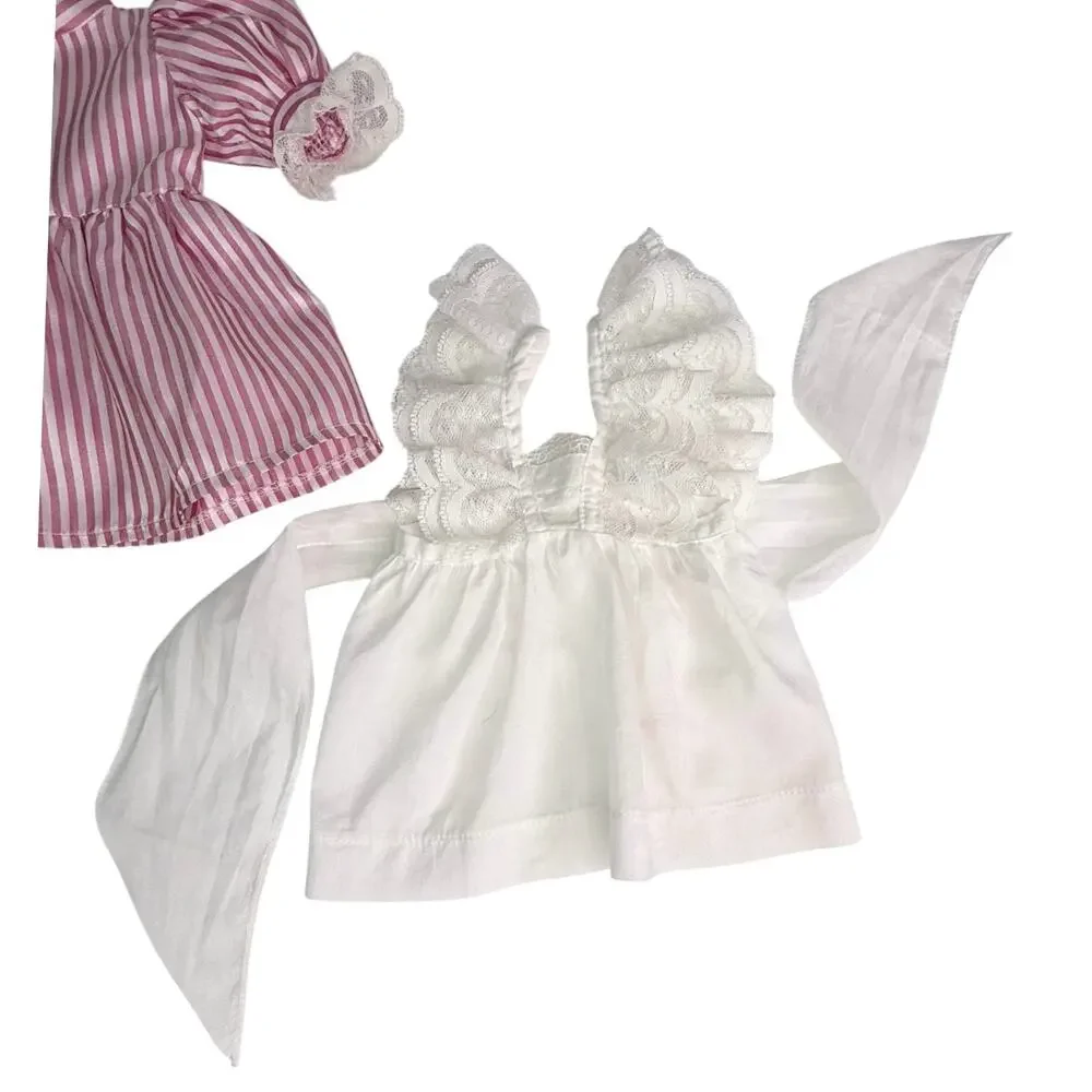 American Girl Samantha Birthday Dress Pink Pleasant Co 1992 Lacy Pinafore Apron